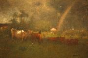 George Inness Shower on the Delaware River oil